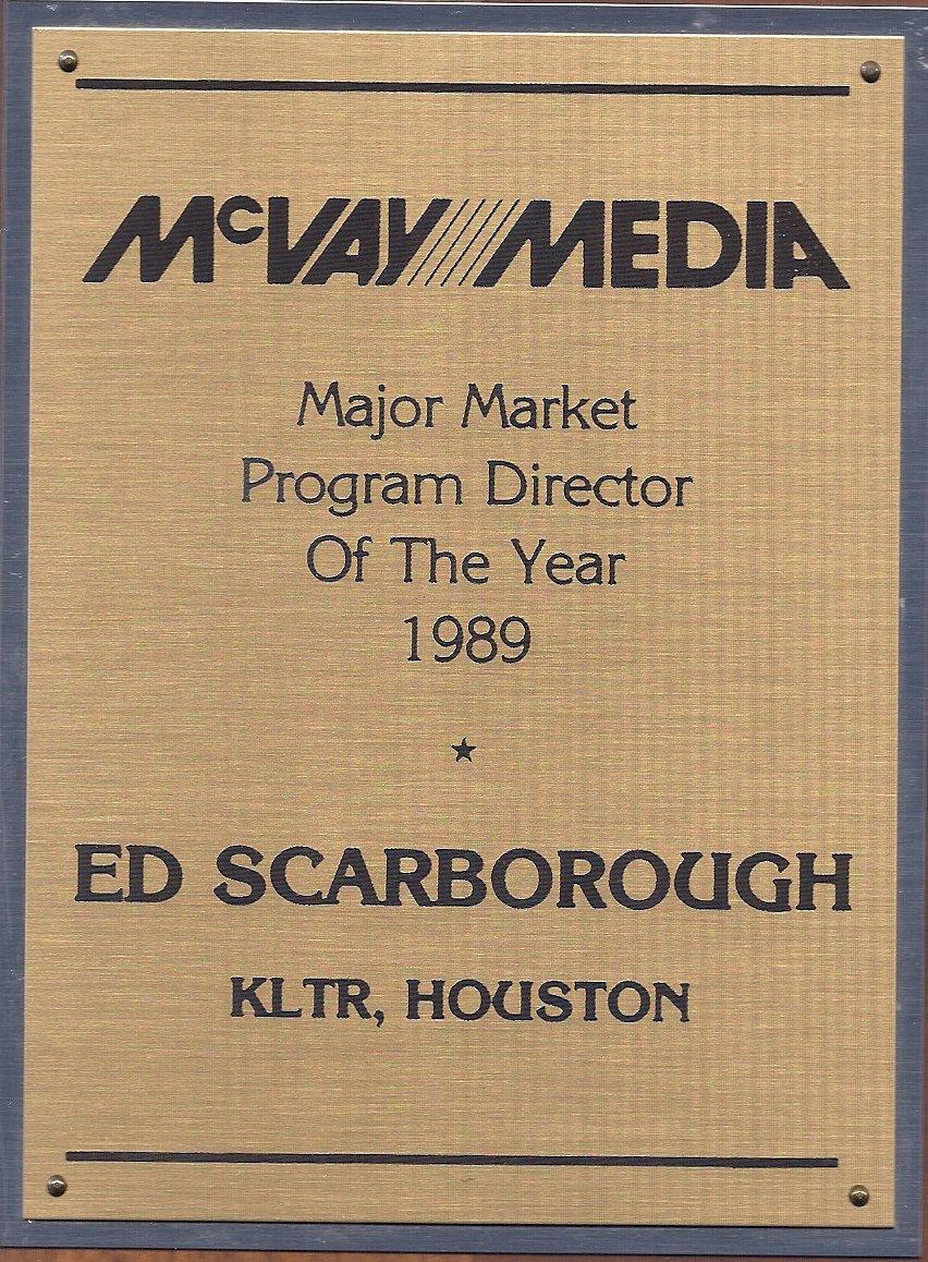 McVay Media Major Market PD of the Year -1989